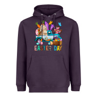 Plum Easter Day With Truck Heavyweight Hoodie - BundleAndBundleShop