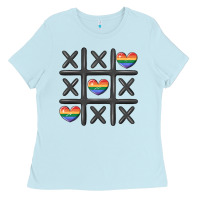 Baby Blue pride tic tac toe Ladies Tee - MaliasSmallBusiness
