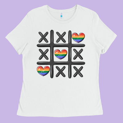 Pride Tic Tac Toe Ladies Tee Designed By Maliassmallbusiness
