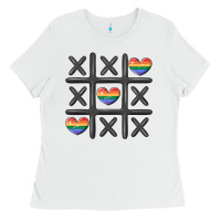 White pride tic tac toe Ladies Tee - MaliasSmallBusiness