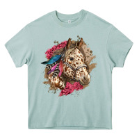Arona Floral Appaloosa Horse With Feathers Heavy Core Tee - LillyAllenDesigns