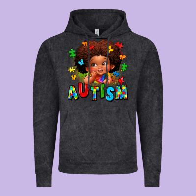 Autism Afro Girl Vintage Hoodie Designed By Lillyallendesigns
