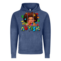 Vintage Denim autism afro girl Vintage Hoodie - LillyAllenDesigns