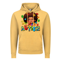 Vintage Mustard autism afro girl Vintage Hoodie - LillyAllenDesigns