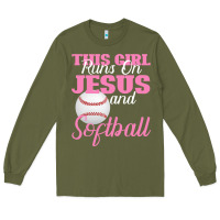 Army Green This Girl Jesus And Softball Long Sleeve Tee - Bettercallsaul