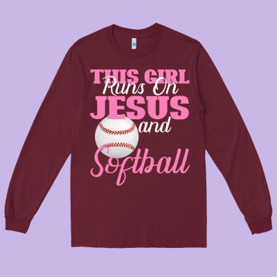 This Girl Jesus And Softball Long Sleeve Tee Designed By Bettercallsaul