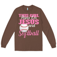 Chestnut This Girl Jesus And Softball Long Sleeve Tee - Bettercallsaul