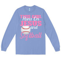 Colony Blue This Girl Jesus And Softball Long Sleeve Tee - Bettercallsaul