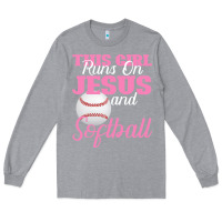 Heather Grey This Girl Jesus And Softball Long Sleeve Tee - Bettercallsaul