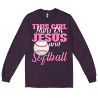Plum This Girl Jesus And Softball Long Sleeve Tee - Bettercallsaul