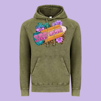 Hello 3rd Grade Vintage Hoodie Designed By Ranaportraitstore