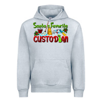 Heather Grey Santa's Favorite Custodian Urban Hoodie - LillyAllenDesigns