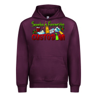 Mauve Wine Santa's Favorite Custodian Urban Hoodie - LillyAllenDesigns