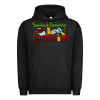 Pigment Black Santa's Favorite Custodian Urban Hoodie - LillyAllenDesigns