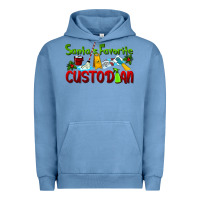 Pigment Pebble Blue Santa's Favorite Custodian Urban Hoodie - LillyAllenDesigns