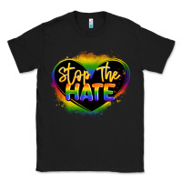 Black stop the hate pride lgbtq heart Classic Tee - LillyAllenDesigns