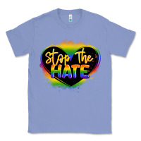 Colony Blue stop the hate pride lgbtq heart Classic Tee - LillyAllenDesigns