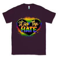 Plum stop the hate pride lgbtq heart Classic Tee - LillyAllenDesigns