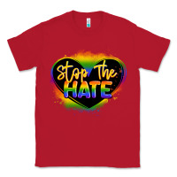 Red stop the hate pride lgbtq heart Classic Tee - LillyAllenDesigns