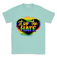 Seafoam stop the hate pride lgbtq heart Classic Tee - LillyAllenDesigns