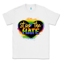 White stop the hate pride lgbtq heart Classic Tee - LillyAllenDesigns