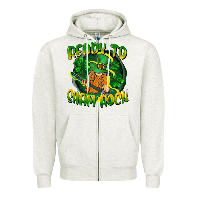 Ready To Sham Rock St. Patrick's Day Zipper Hoodie by CowGirlArtShop | Teevron