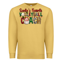 Antique Gold Santa's Favorite Volleyball Coach For Christmas Premium Sweatshirt - FaDigitalArtStudio