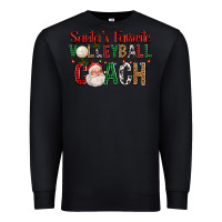 Black Santa's Favorite Volleyball Coach For Christmas Premium Sweatshirt - FaDigitalArtStudio
