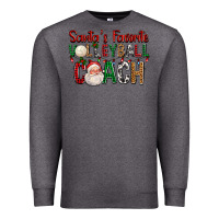 Charcoal Heather Santa's Favorite Volleyball Coach For Christmas Premium Sweatshirt - FaDigitalArtStudio