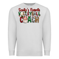 Dove Grey Santa's Favorite Volleyball Coach For Christmas Premium Sweatshirt - FaDigitalArtStudio