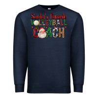Navy Santa's Favorite Volleyball Coach For Christmas Premium Sweatshirt - FaDigitalArtStudio