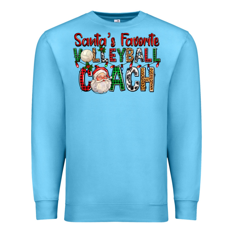 Santa's Favorite Volleyball Coach For Christmas Premium Sweatshirt by FaDigitalArtStudio | Teevron