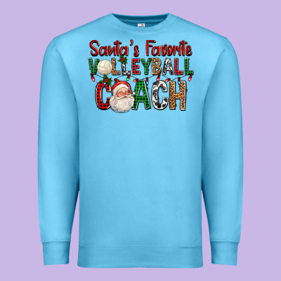 Santa's Favorite Volleyball Coach For Christmas Premium Sweatshirt Designed By Fadigitalartstudio