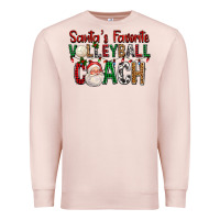 Pale Pink Santa's Favorite Volleyball Coach For Christmas Premium Sweatshirt - FaDigitalArtStudio