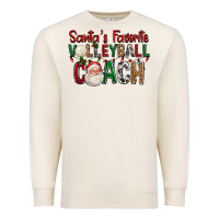 Sandshell Santa's Favorite Volleyball Coach For Christmas Premium Sweatshirt - FaDigitalArtStudio