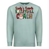 Seafoam Santa's Favorite Volleyball Coach For Christmas Premium Sweatshirt - FaDigitalArtStudio