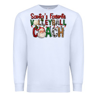 White Santa's Favorite Volleyball Coach For Christmas Premium Sweatshirt - FaDigitalArtStudio
