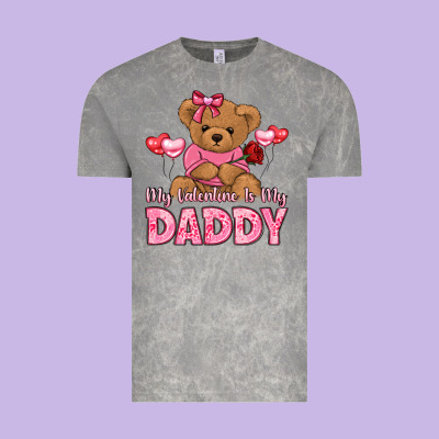 My Valentine Is My Daddy Vintage Tee Designed By Lillyallendesigns