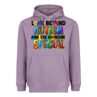 Lavender look beyond autism and see someone special Heavyweight Hoodie - FaDigitalArtStudio