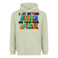 Matcha look beyond autism and see someone special Heavyweight Hoodie - FaDigitalArtStudio