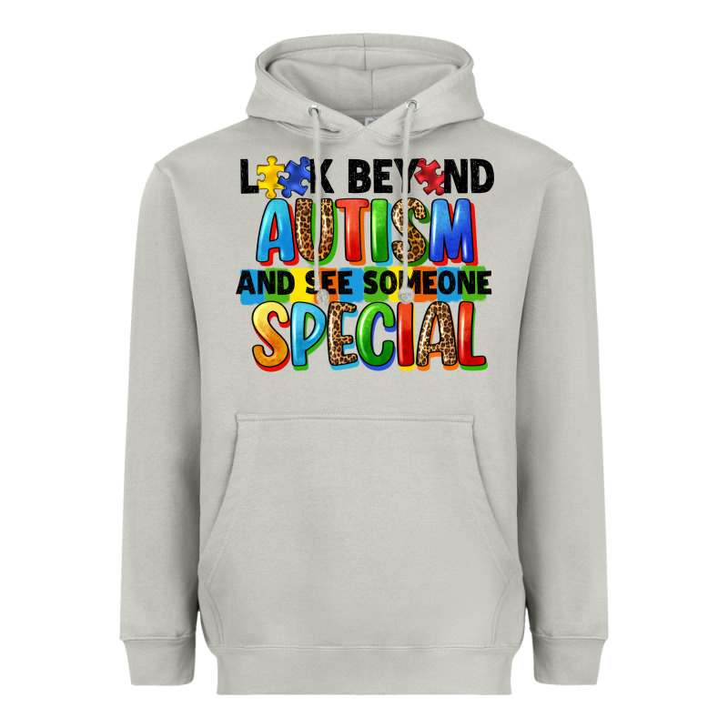 Look Beyond Autism And See Someone Special Heavyweight Hoodie by FaDigitalArtStudio | Teevron
