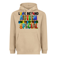 Mushroom look beyond autism and see someone special Heavyweight Hoodie - FaDigitalArtStudio