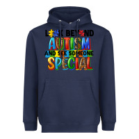 Navy look beyond autism and see someone special Heavyweight Hoodie - FaDigitalArtStudio