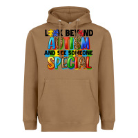 Toasted Coconut look beyond autism and see someone special Heavyweight Hoodie - FaDigitalArtStudio