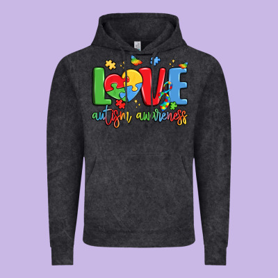 Love Autism Awareness Vintage Hoodie Designed By Lillyallendesigns