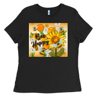 Black bee happy Ladies Tee - MaliasSmallBusiness