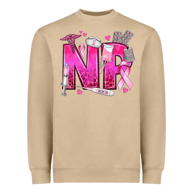 Breast Cancer Np Nurse Practitioner Heavyweight Sweatshirt by texasbilliewilder | Teevron