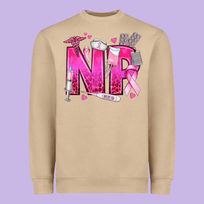 Breast Cancer Np Nurse Practitioner Heavyweight Sweatshirt Designed By Texasbilliewilder