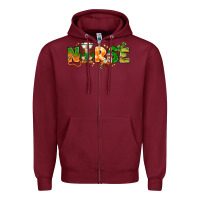 Burgundy St. Patrick's Day Nurse with gnome Zipper Hoodie - HowdyJamesFarm