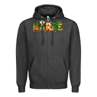 Charcoal Heather St. Patrick's Day Nurse with gnome Zipper Hoodie - HowdyJamesFarm